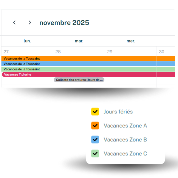 calendrier vacances scolaires