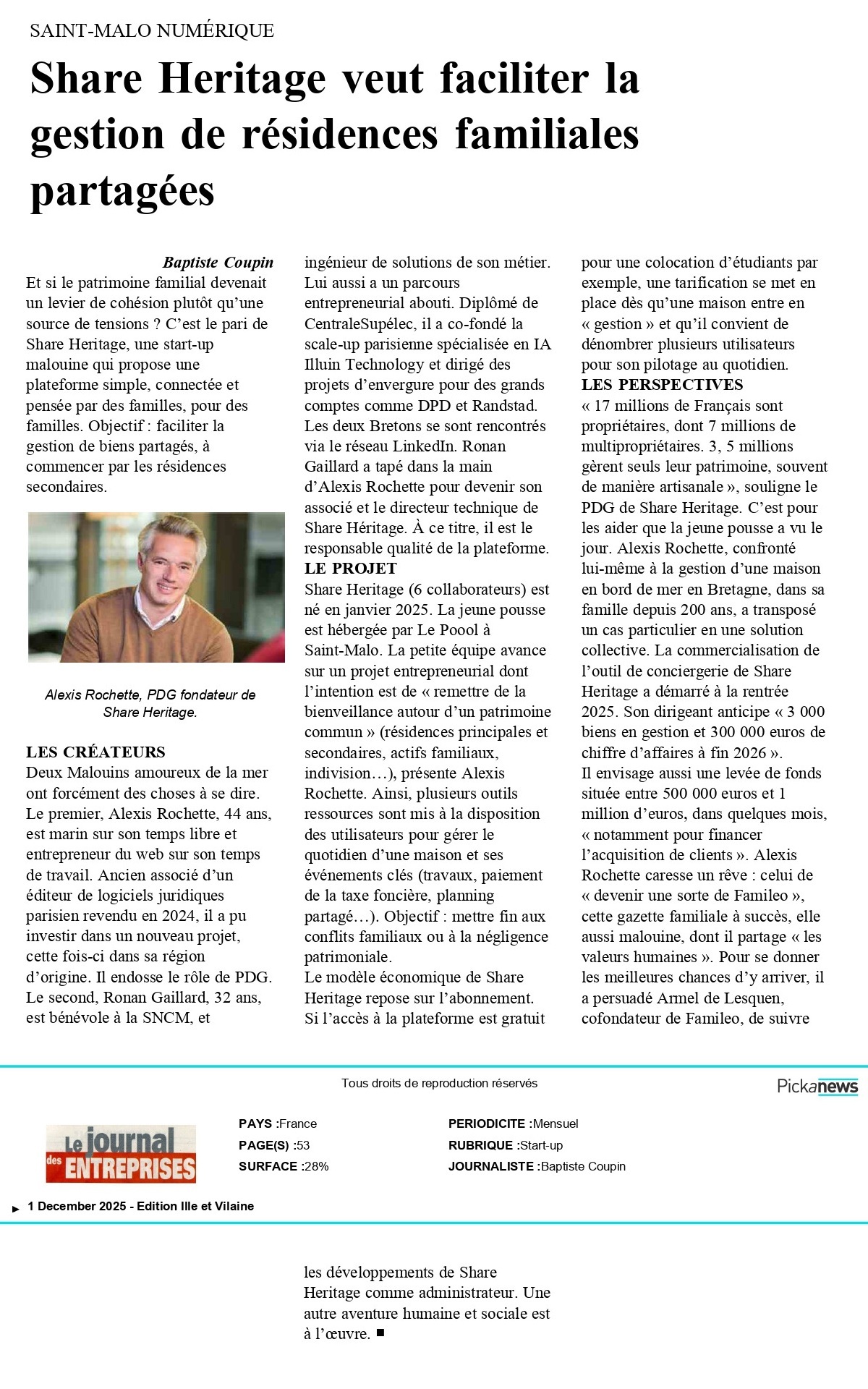 Share Heritage - le journal des entreprises - decembre 25
